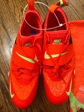 Size 11.5 - Nike Zoom Pole Vault Elite Bright Crimson Lime Blast